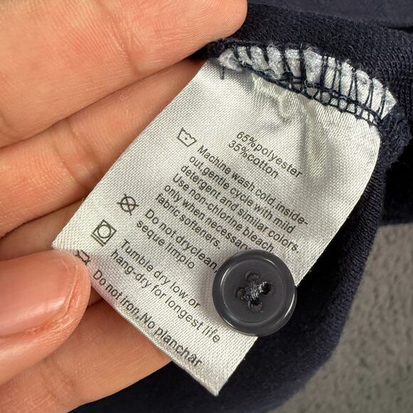 U-510 Polo Shirt Mens Large Navy Blue Pique Mesh Stretch Under 510 Button Down - Picture 4 of 8